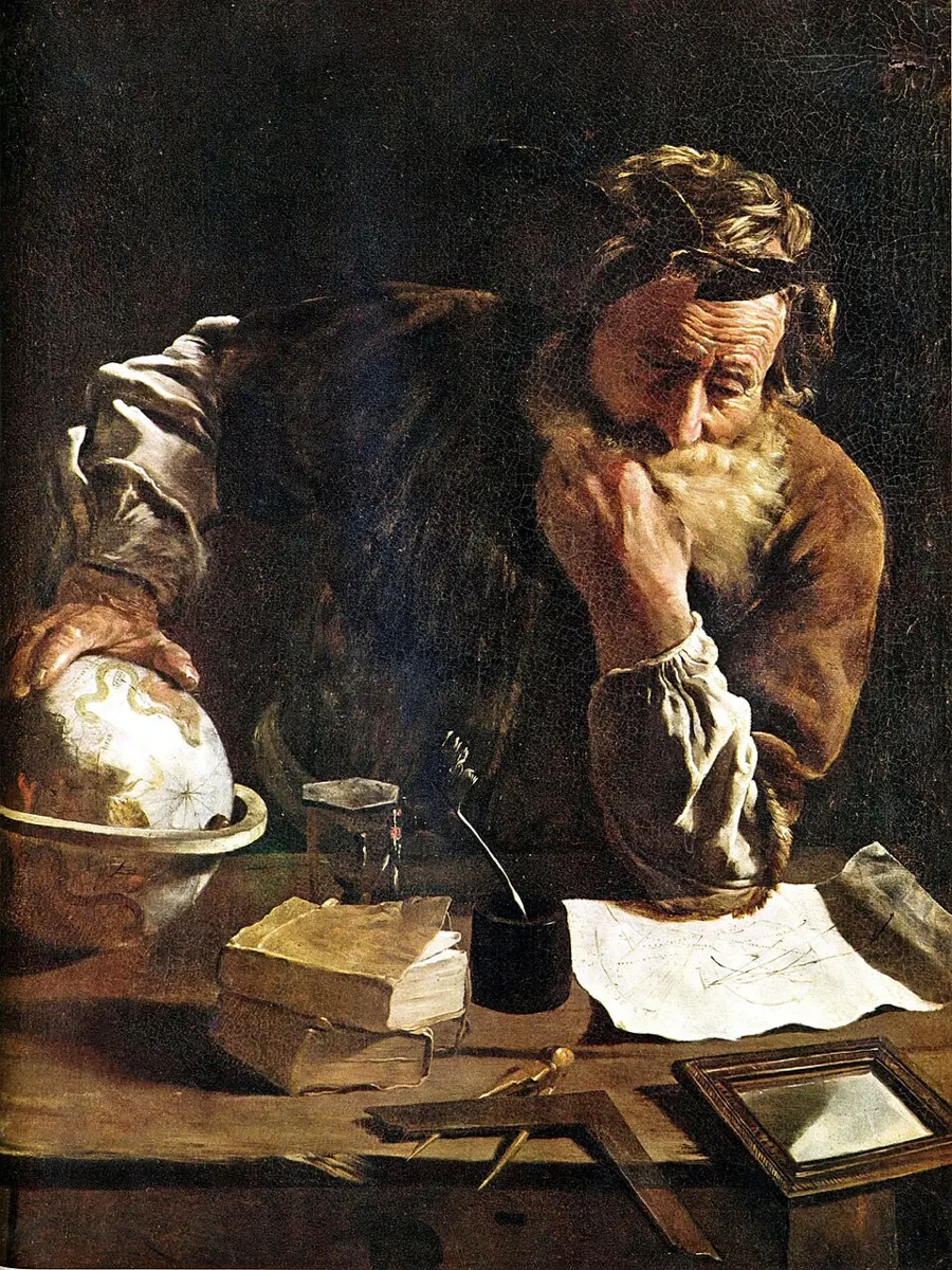 Архимед. Доменико Фетти, 1620 — воображаемый портрет, написанный через восемнадцать веков