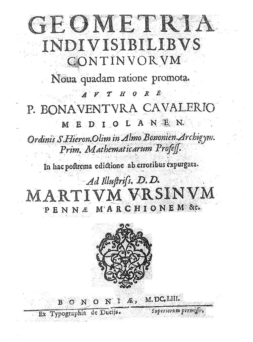 «Geometria indivisibilibus continuorum» — второе издание, Болонья, 1653