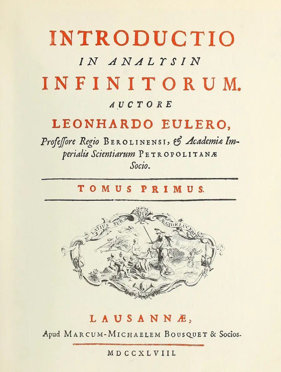 Титульный лист «Introductio in analysin infinitorum», Лозанна, 1748