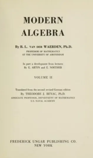 «Moderne Algebra» ван дер Вардена — учебник, в котором записан стиль гёттингенской школы
